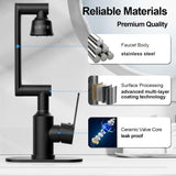 Bathroom Sink Faucet, FunnyAir Stainless Steel 1080° Rotatable Faucet for Sink 1 Hole or 3 Holes