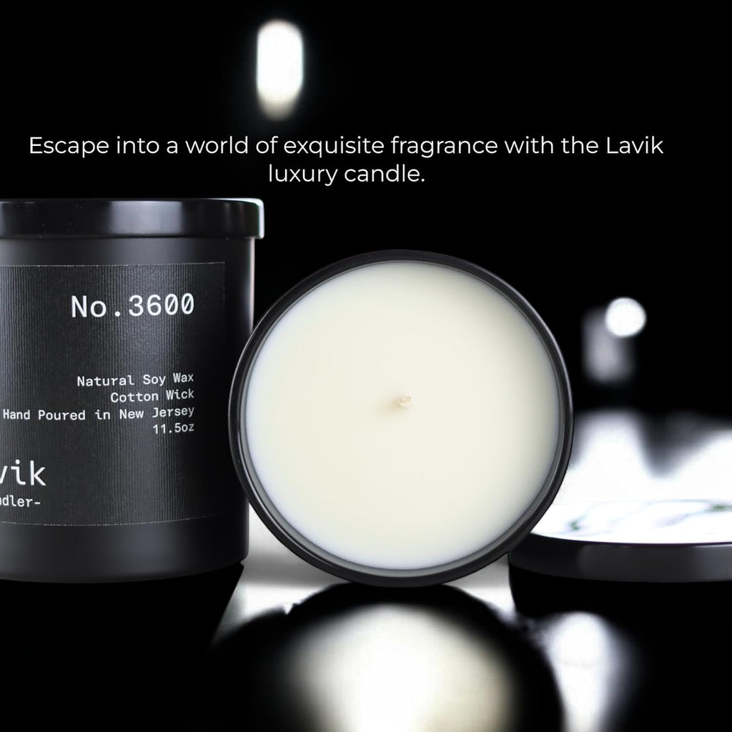 Luxury 11.50oz Scented Candle with grounding Base Notes of Birch, Cedarwood, Musk, Oakmoss, and Patchouli. Natural - Set of 115