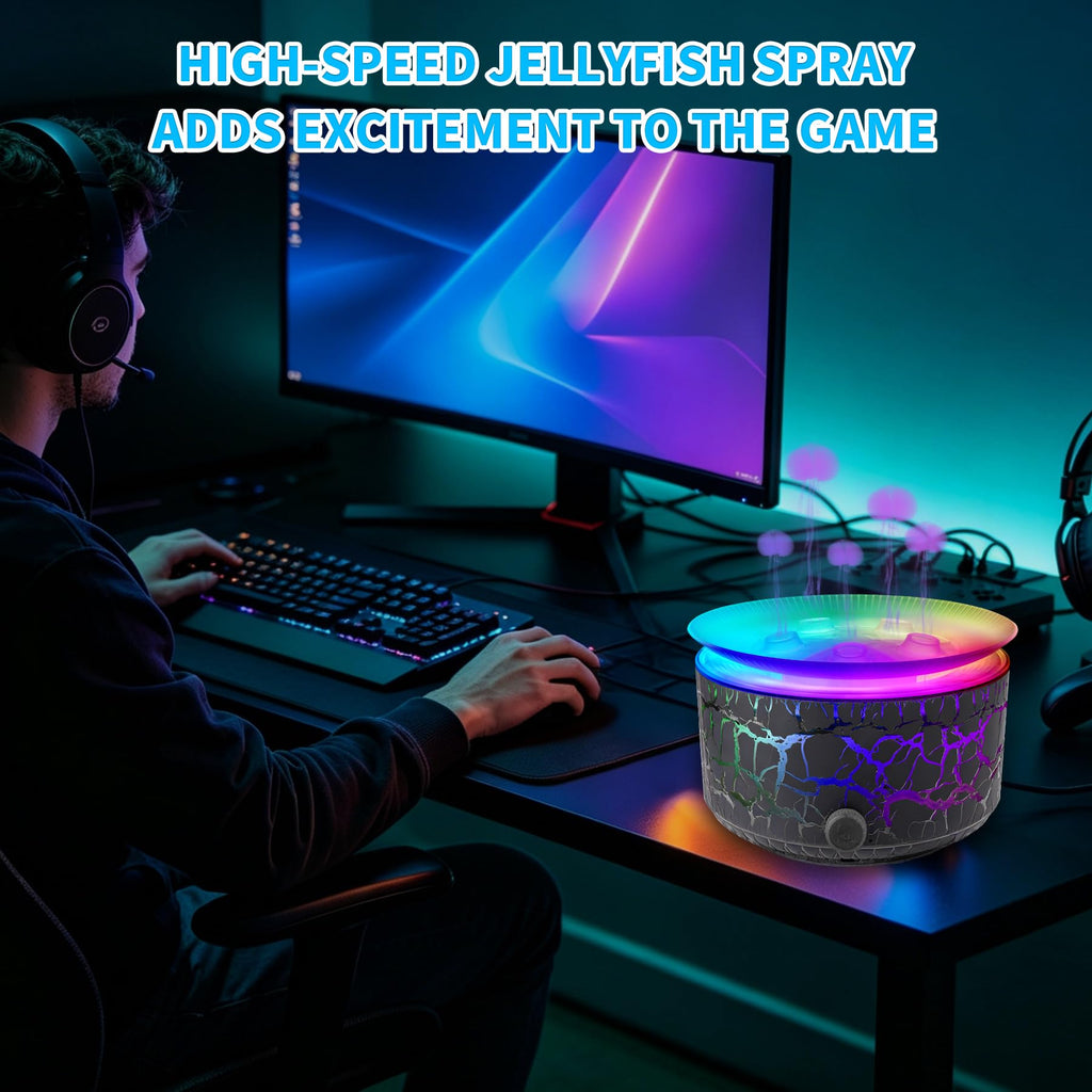 Jellyfish Aroma Diffuser 360ml, Essential Oil Diffuser with 5-Nozzle Adjustable Mist Speed, 7-Color Rainbow Light