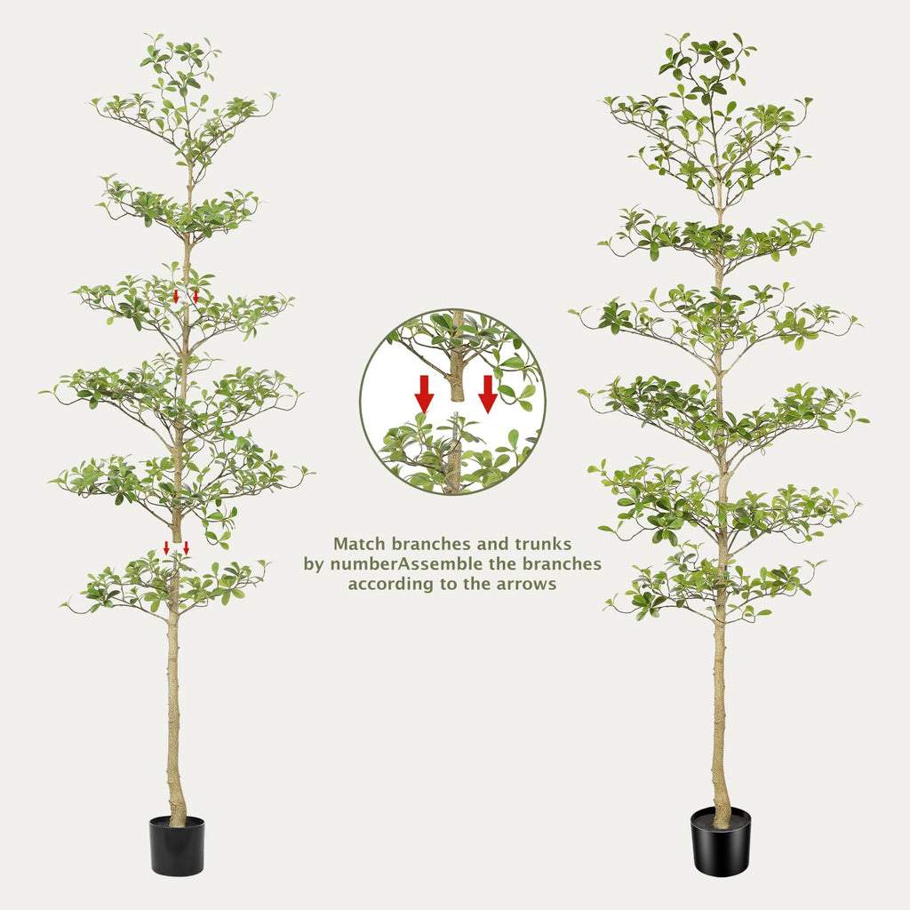 Black Olive Tree 7ft - Faux Black Olive Tree with Natural Trunk and Realistic Leaves - Realistic Artificial Shady