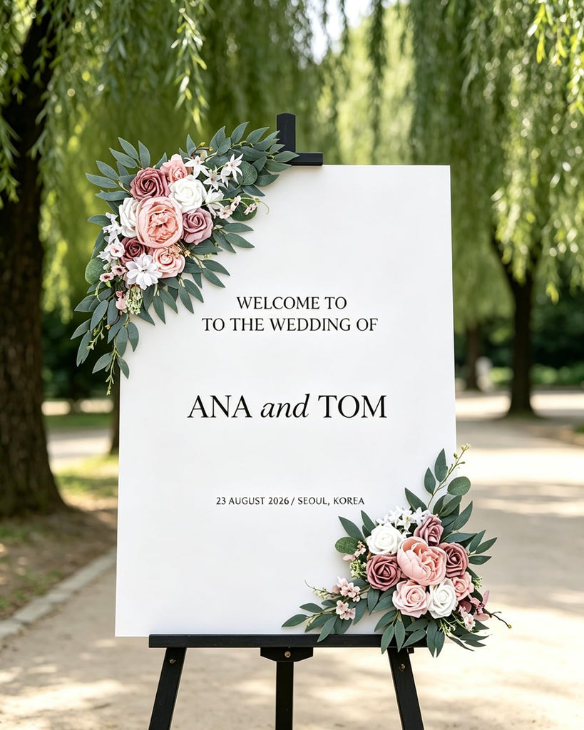 Arch Flowers Kit 2 Pack, Artificial Wedding Arch Decor, Silk Floral Swag