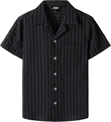 Boys Cuban Button Down Shirt Short Sleeve Casual Beach Shirts