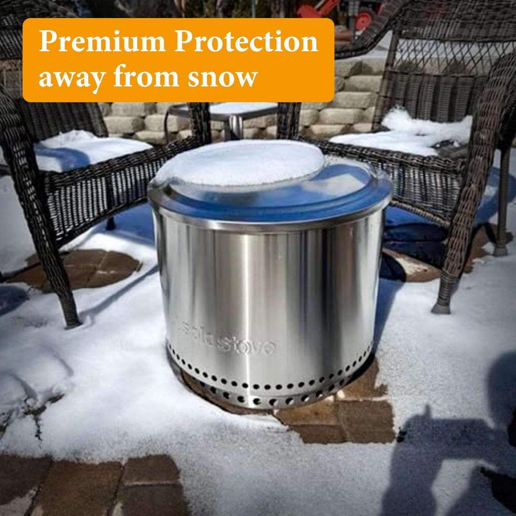 Pit Lid with 600D Oxford Fabric Fire Pit Cover for Yukon 27'' Fire Pit, Stainless Steel Portable Firt Pit Accessories