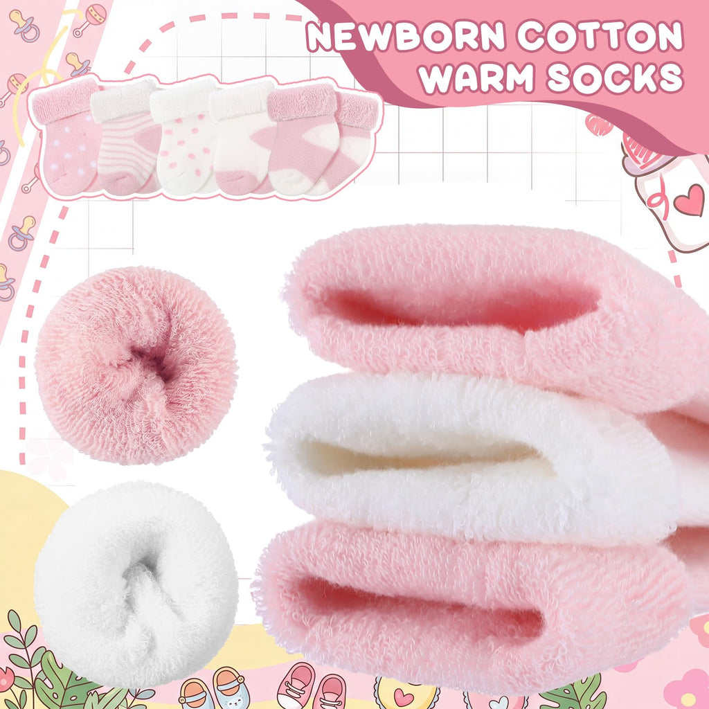 10 Pairs Preemie Cotton Turn Cuff Socks Cute