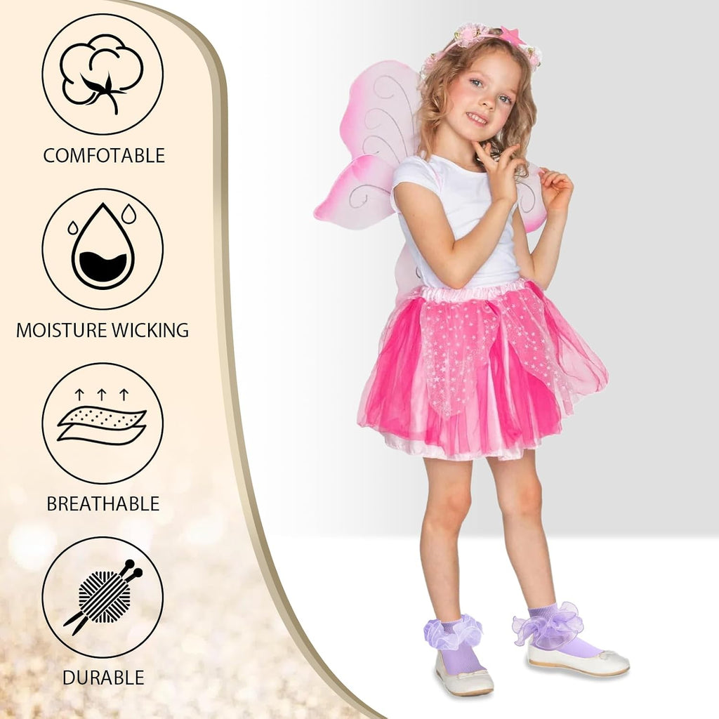 Double Lace Turn Cuff Frilly Church Dress Socks