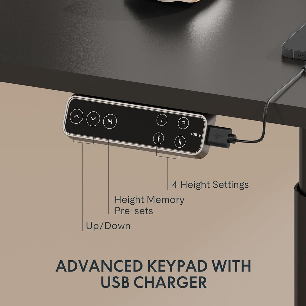 E6 Pro 55" x 28" Dual Motor Electric Standing Desk, Organic Modern Oval Leg Design, 3-Stage Height Adjustable Sit