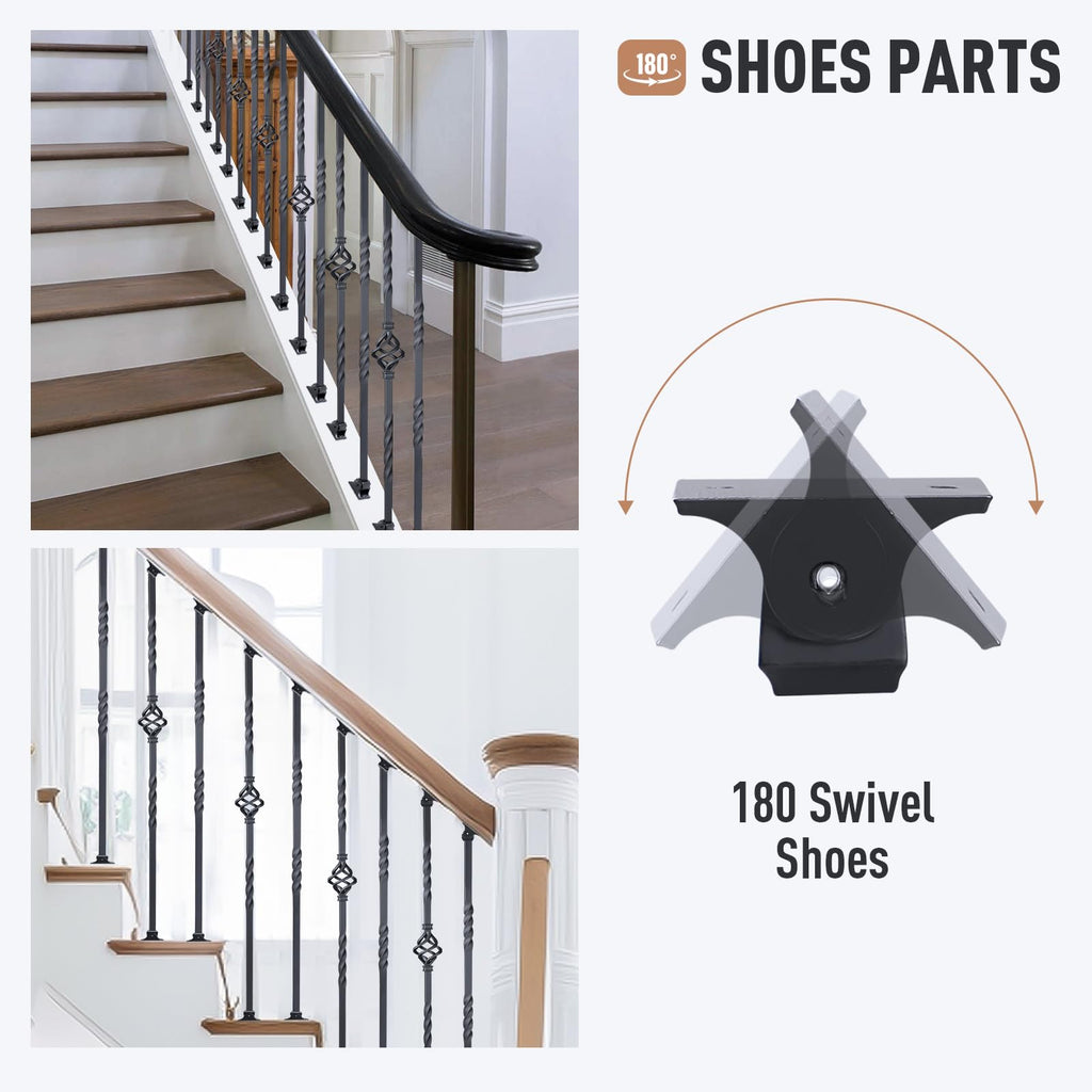 10 Pack Staircase Balusters, Iron Balusters for Staircase Indoor
