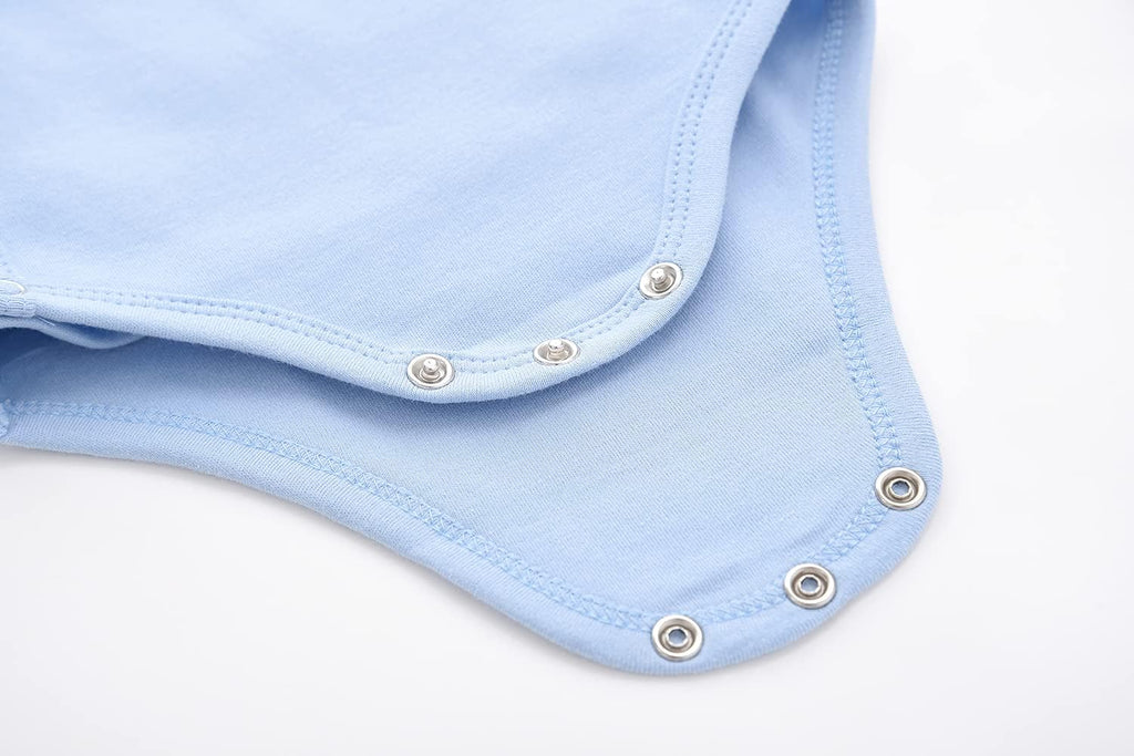 Baby Boy Girl Side Snap Bodysuits - 100% Cotton Plain Long Sleeve Baby Kimono -, 3 Pack