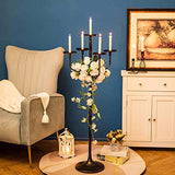 48inch Tall Candlestick Holders Floor Candelabra Black 5 Arms Candle Holders for Pillar Candles Flower Centerpiece