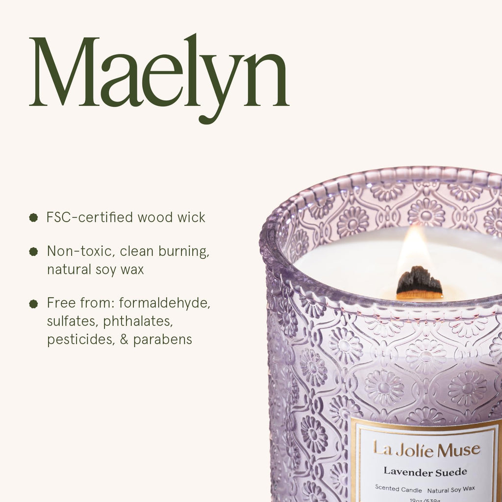 Suede Scented Candles, 19 oz Natural Soy Wax