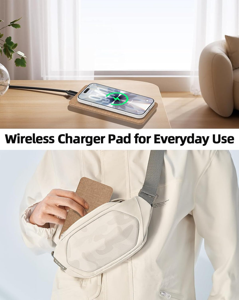 Valet Tray with Wireless Charger, Nightstand Organizer & Catchall Tray for Phone, Keys, Glasses and Accessories