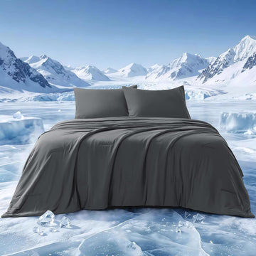 Cooling Comforter Set King Size for Hot Sleepers,Dark Gray | Cooling Blanket to Keep Cool for Night Sweats in