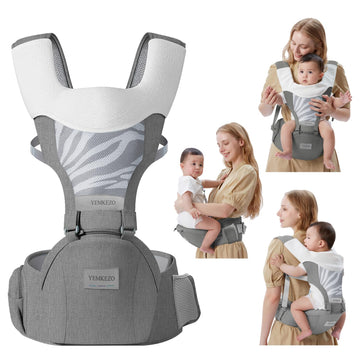 Carrier with Hip Seat for Newborn to Toddler, Grey