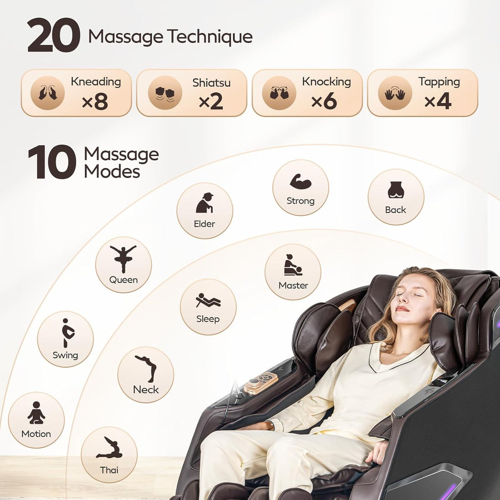 4D Massage Chairs Full Body,Zero Gravity SL-Track Shiatsu Massage Chair Recliner,Core Heating,20 Massage