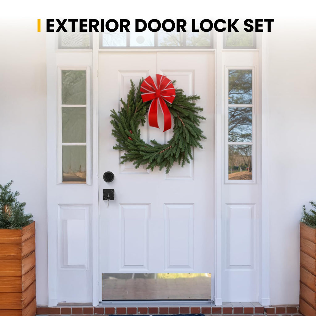 Matte Black Exterior Door Knob with Deadbolt, Keyed-Alike 1 Pack