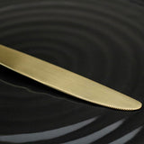 Champagne Gold Satin 40-Piece Silverware Set, Service for 8, Stainless Steel Flatware Set, Matte Polished Cutlery Set