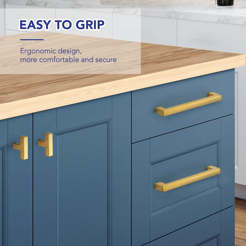 Gold Cabinet Handles Drawer Pulls 5 Inch CC 25 Pack