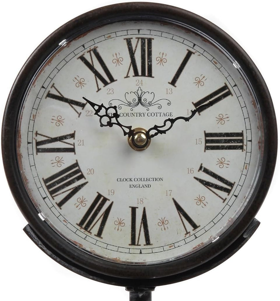 Lily's Home Antique Inspired Decorative Mantle Clock with Large Roman Numerals
