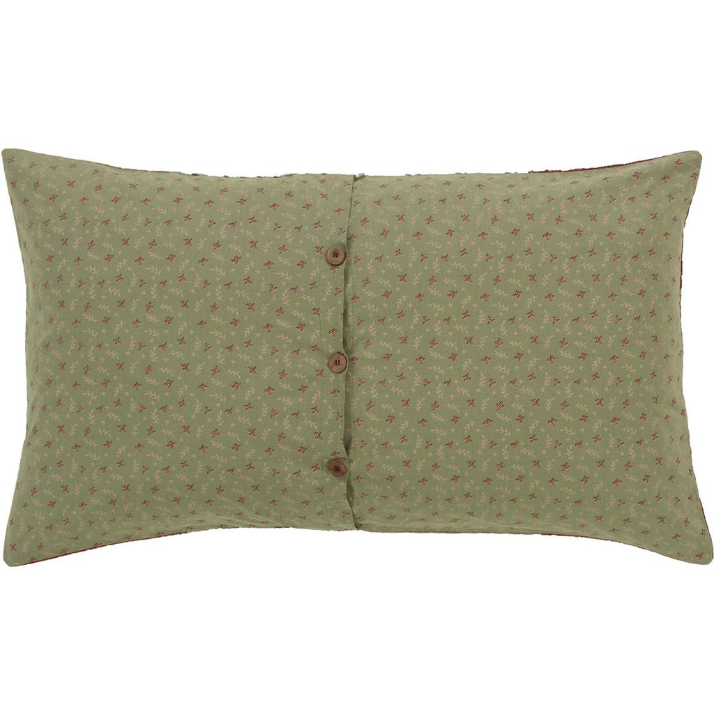 Farmhouse Brick Red Patchwork Cotton Prairie Winds Bedding Hand Quilted Patchwork King Sham