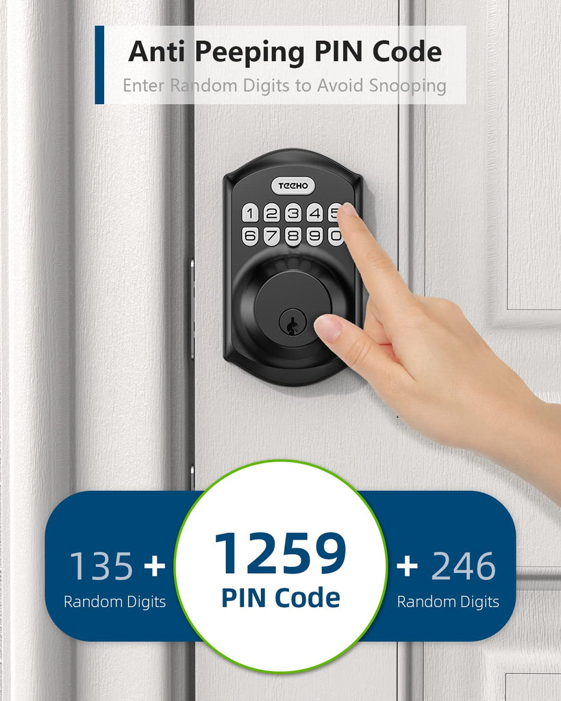 Keyless Entry Deadbolt with Keypad for Front Door, Matte Black