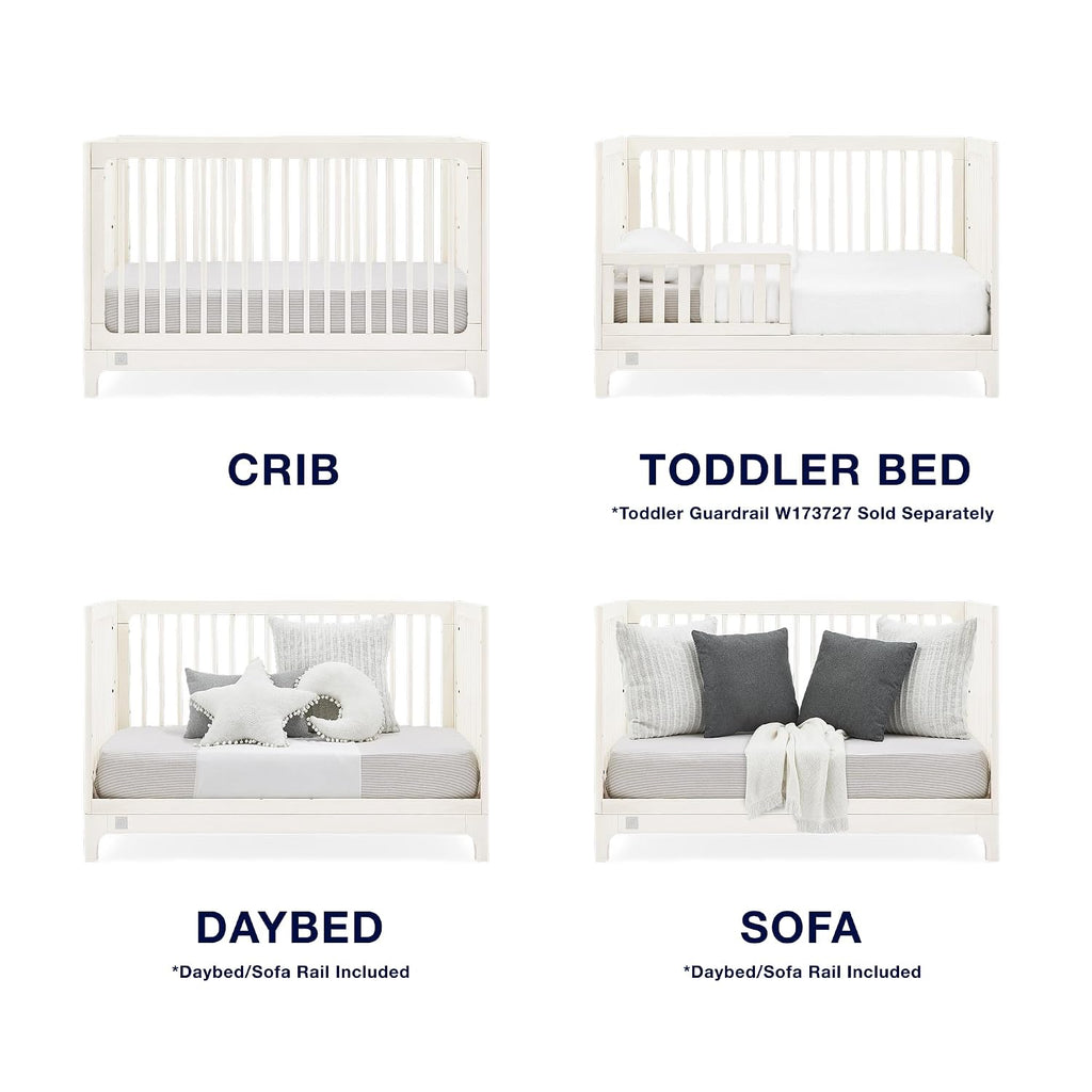 BabyGap Wren 4-in-1 Convertible Crib by - Greenguard Gold Certified, Antique White