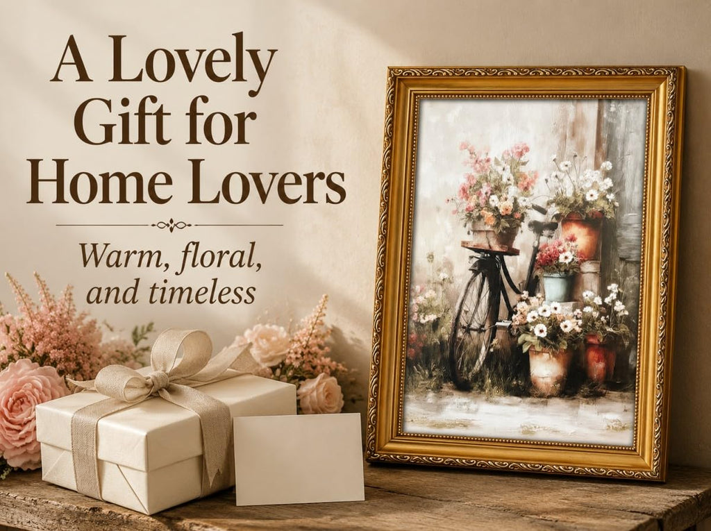 Vintage Bicycle Flower Pots Framed Wall Art