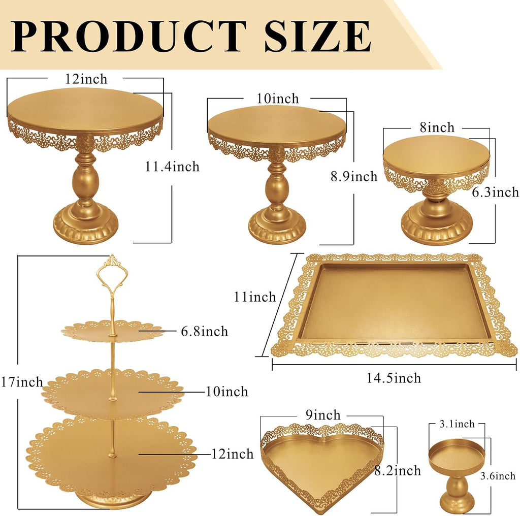 Cake Stands Metal Cupcake Stand Set Multiple Styles Candy Fruit Display Tower Dessert Plate Cake Serving - Set of 9