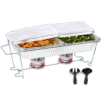Disposable Chafing Dish Buffet Set With 6-Hour Fuel, 10 Piece