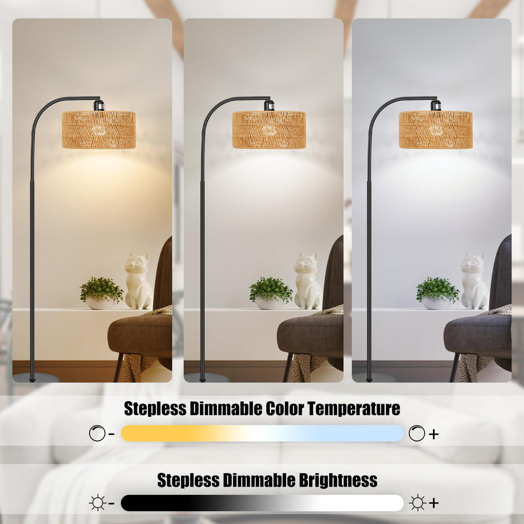 Boho Floor Lamp with Remote Control