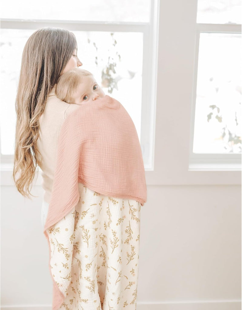 100% Cotton Muslin Baby Blanket for Girls Boys, 40"x36"