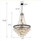 French Empire Crystal Chandeliers, Antique Bronze Chandeliers 10 Lights, Rustic Farmhouse Chandelier High Ceiling Light Fixture for Entryway, Foyer, Dining Room, Staircase, 28" W A108-B0D4V39H92