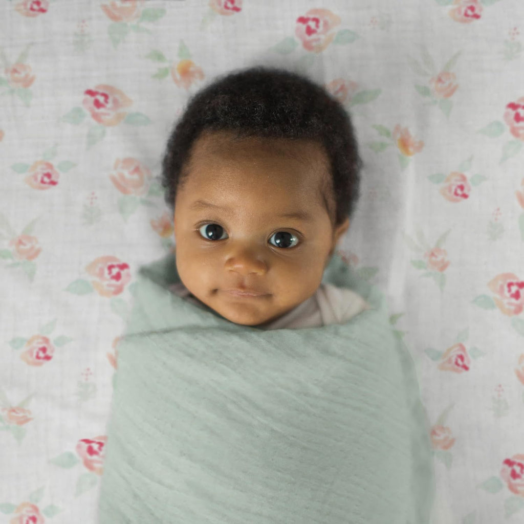Cotton Muslin Swaddle Blankets for Babies, Set of 4, Neutral Receiving Blankets, Baby Registry & Gift