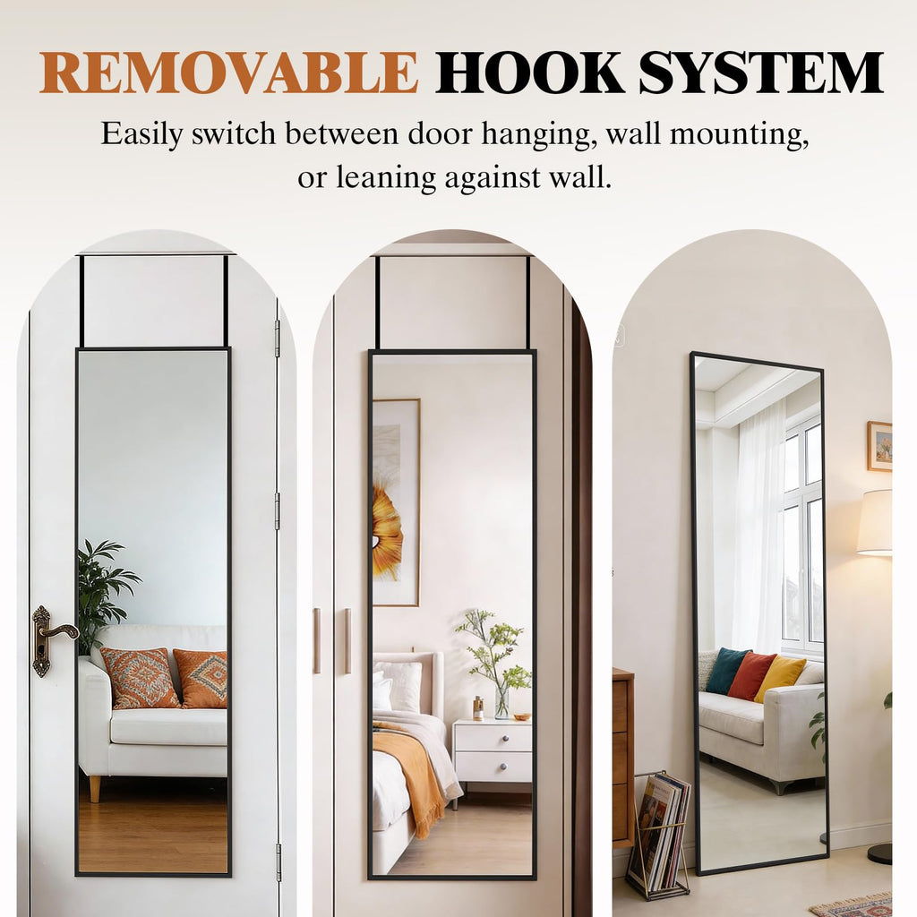 Full Length Mirror Over the Door, 47"x14" Wall Mount Mirror