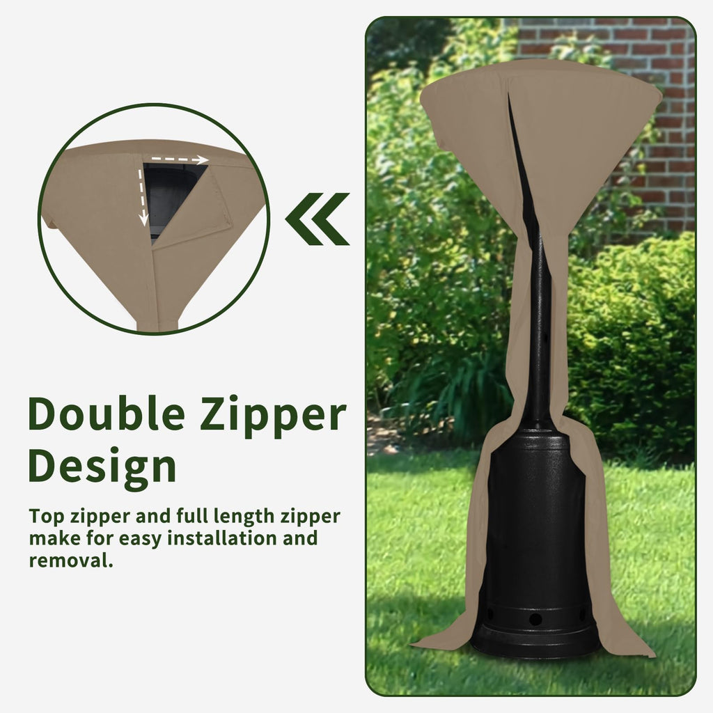 Stand-Up Patio Heater Cover, 95"H x 34"D x 19"B, Camel