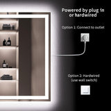24X32 LED Bathroom Mirror with Lights, Anti-Fog, Dimmable, Backlit + Front Lit, Lighted Bathroom Vanity Mirror for