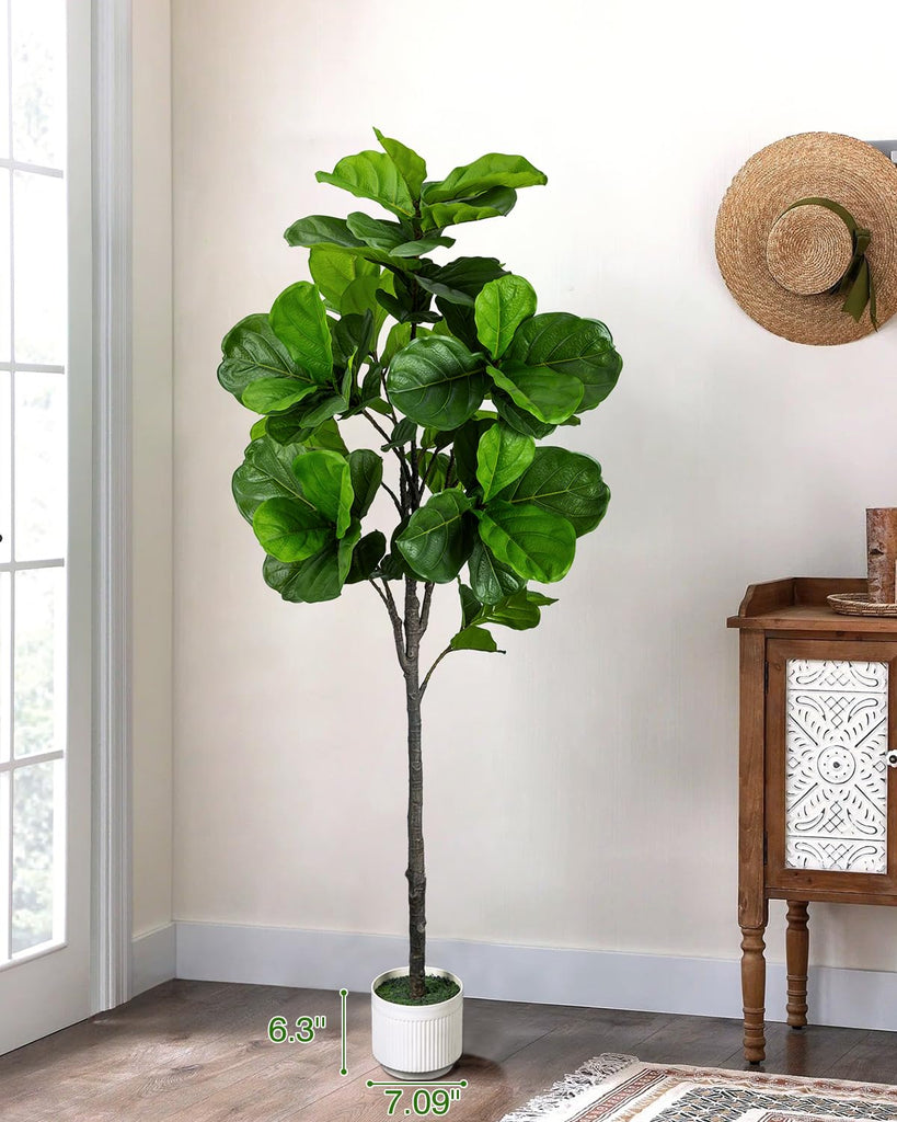 6FT Artificial Fiddle Fig Tree Faux Indoor