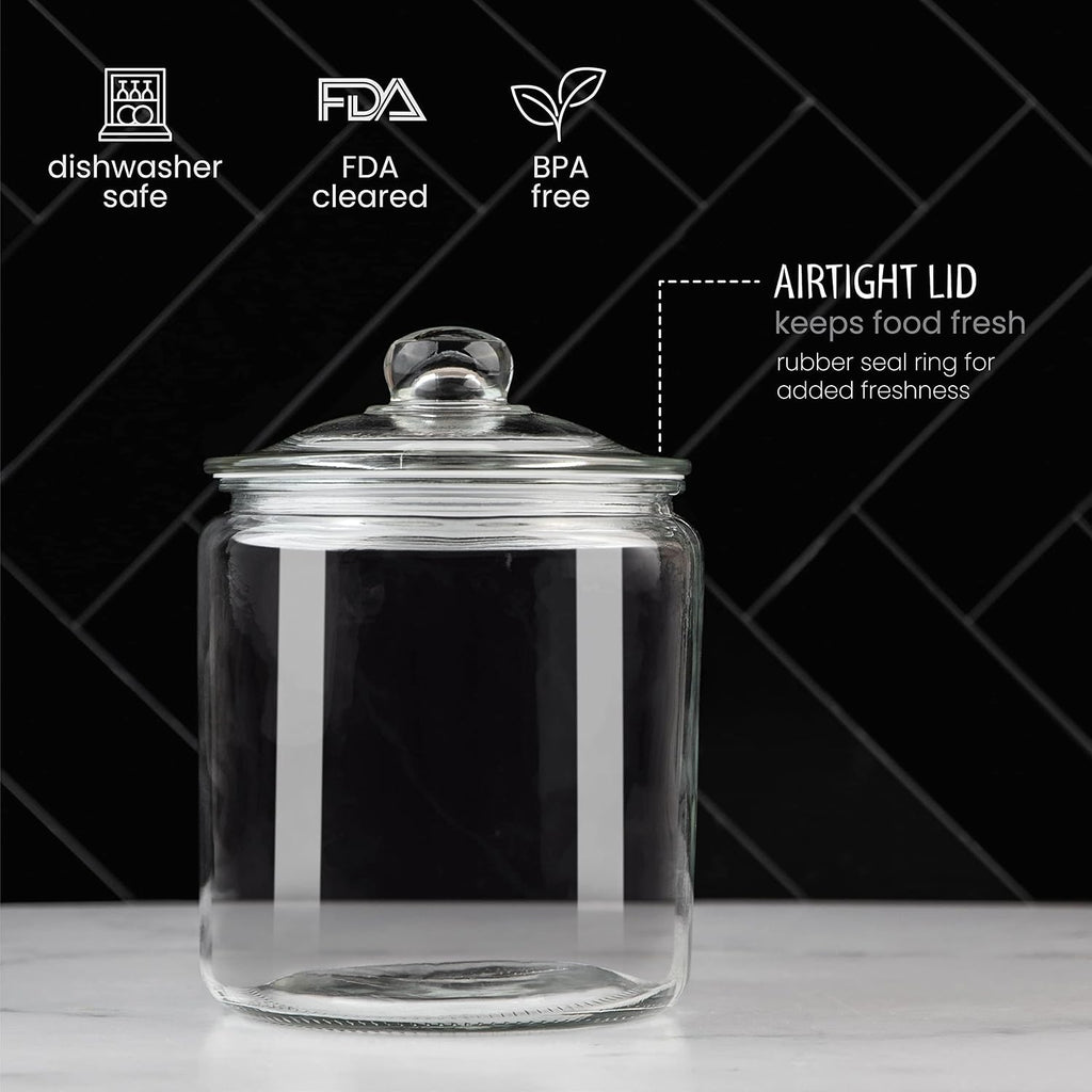 1 Gallon Glass Cookie Jar with Lid & Candy Jar | Glass Jars
