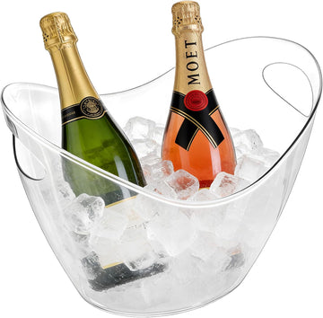 3.5L Ice Bucket for Parties, Portable Drink Bucket for Cocktail Bar, Plastic Champagne Cooler