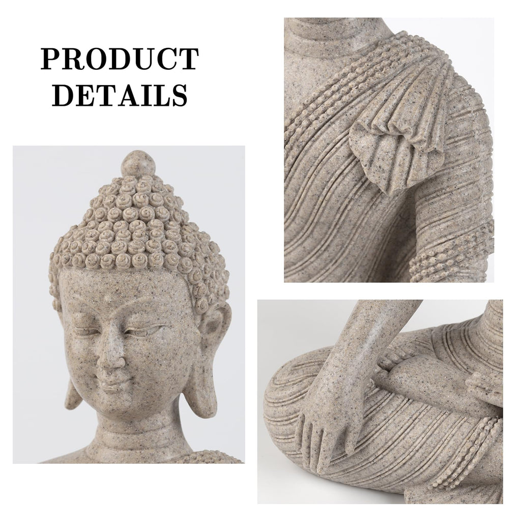 Buddha Statue 10.2''-Indoor Budha Decor for Zen, Spiritual, Relaxation
