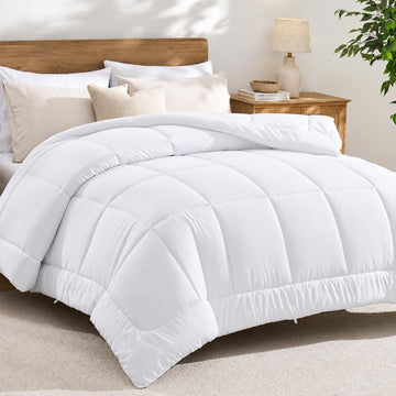 Queen Size Duvet Insert, Down Alternative Comforter, White