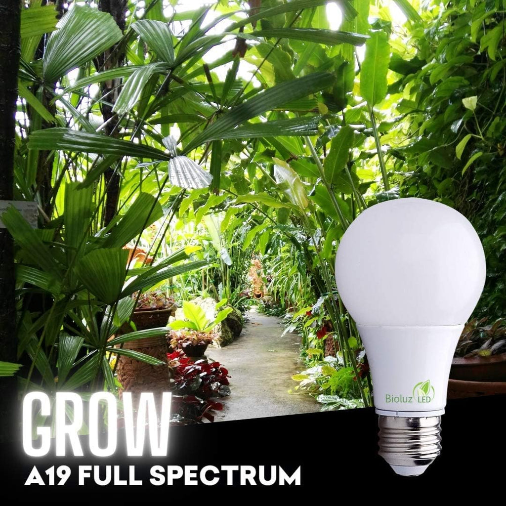 Full Spectrum Grow Light Bulbs for Indoor Plants, A19 9W LED Bulbs Indoor Outdoor Energy-Efficient 3000K Soft White