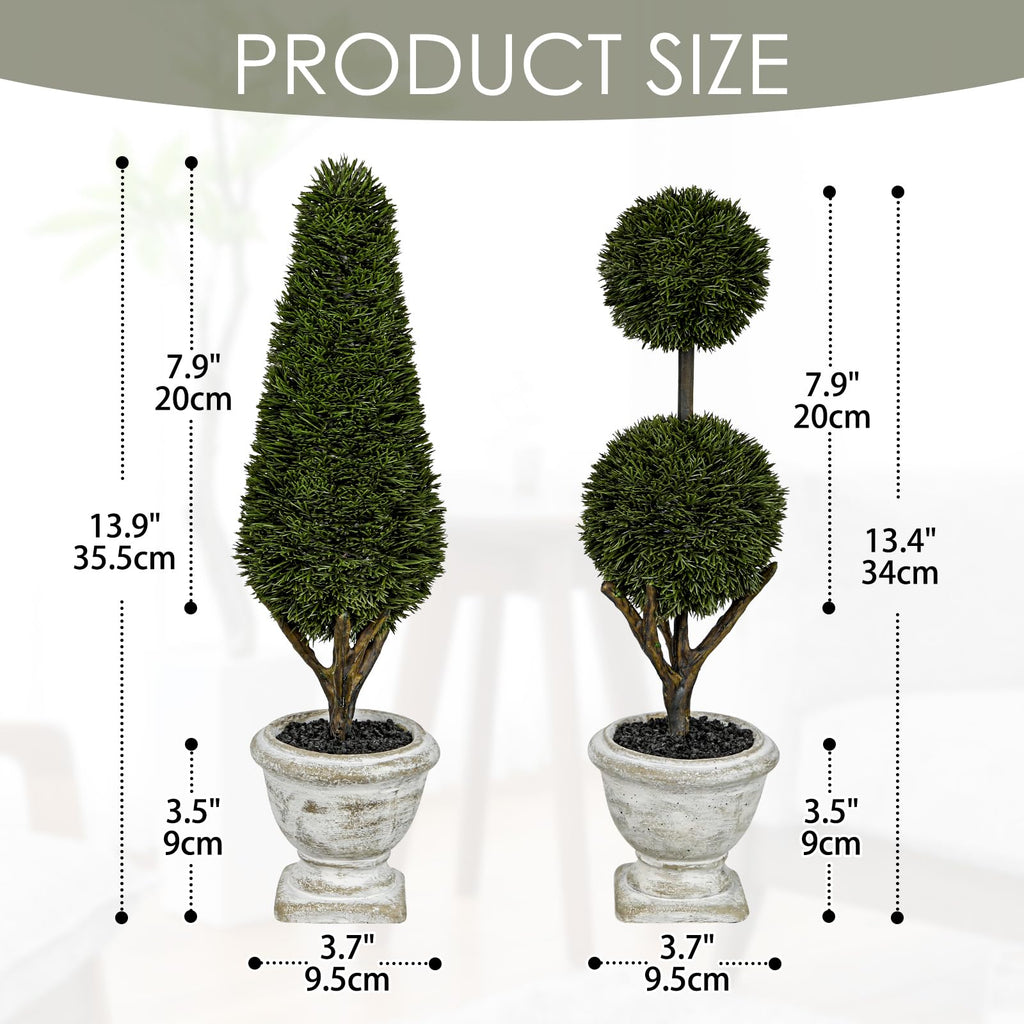1.2ft Small Artificial Ball Boxwood Topiary Tree Indoor Table Topiary Plant