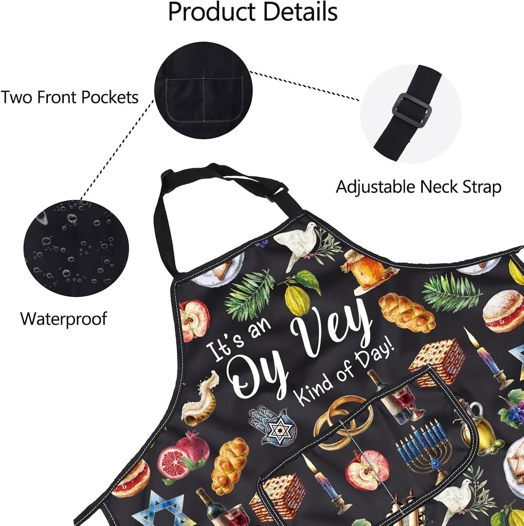 Jewish Apron Judaica Gift It's An Oy Vey Kind Of Day Gift Judaism Kitchen Apron Hanukkah Apron Jewish Passover Gifts