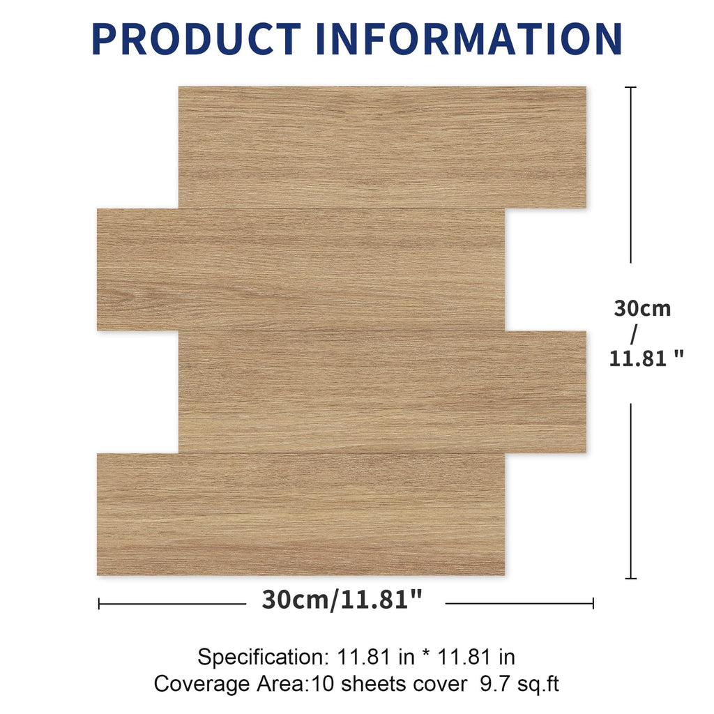 Thick Peel and Stick Floor Tile, Imitation Wood Grain Vinyl Flooring, Waterproof DIY Self-Adhesive Flooring Tiles