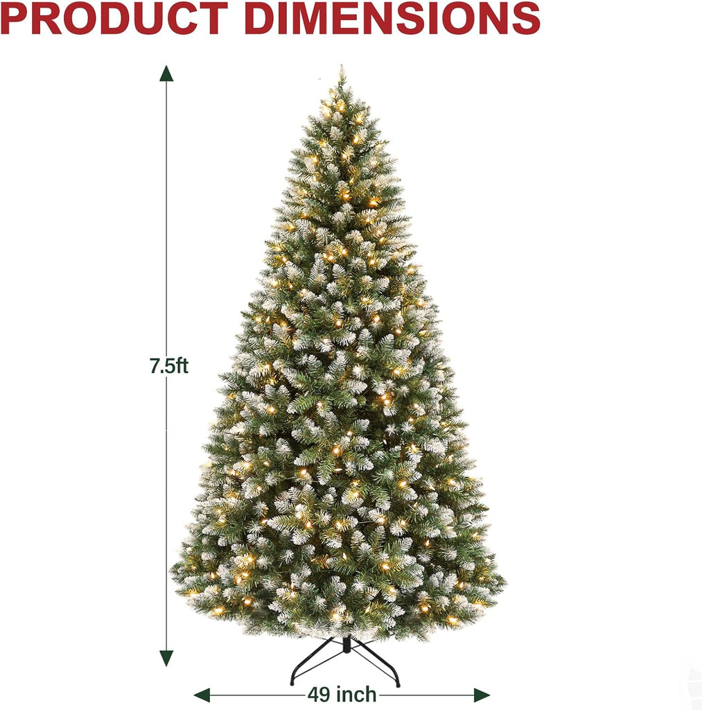Partially Flocked Christmas Tree with 1,446 Branch Tips