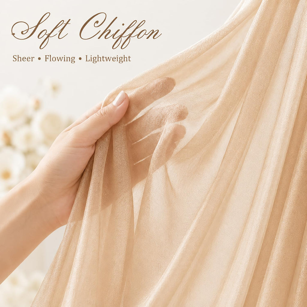 Wedding Arch Draping Fabric Chiffon Panel 30" x 20FT Champagne