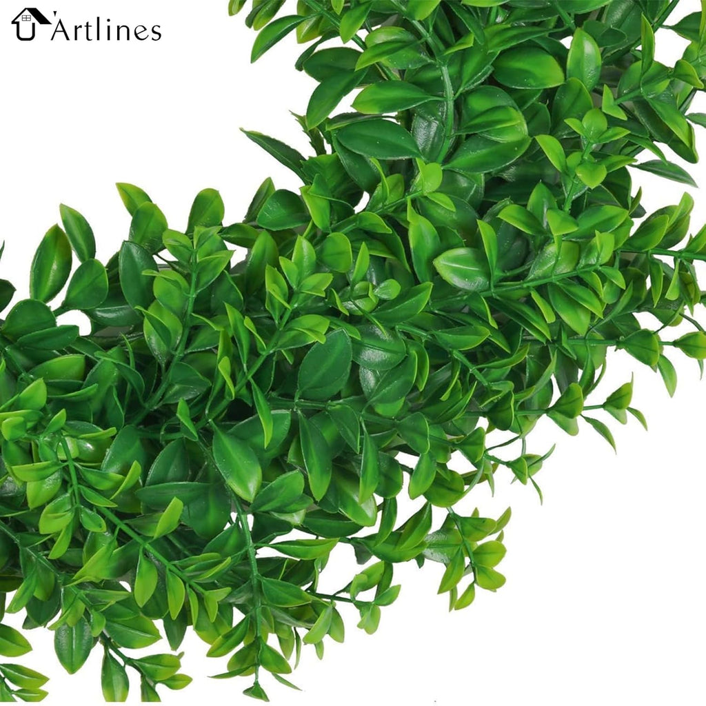 17" Front Door Boxwood Wreaths, Spring Summer Green Wreath