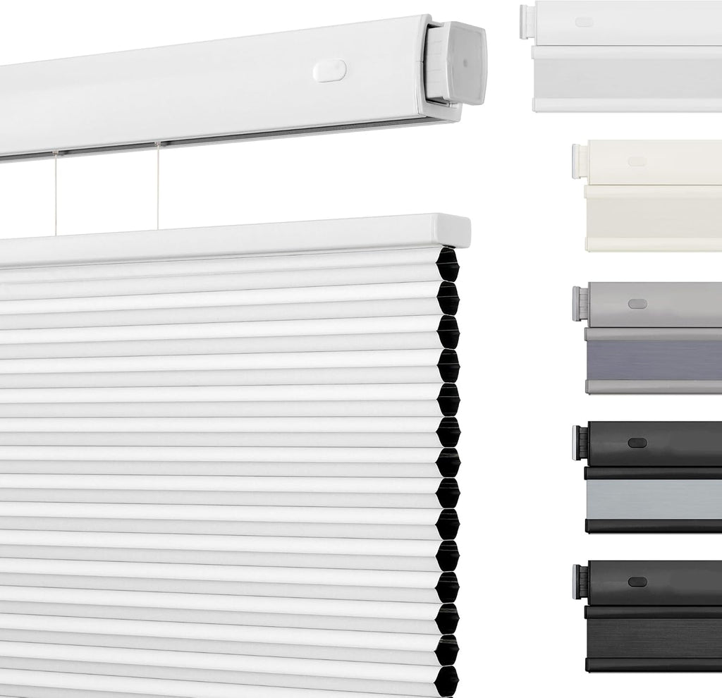 Waterproof 99% Blackout Cellular Shades,White,26''W X 54''H