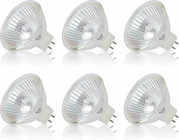 Halogen MR16 20W 12V Light Bulbs, GU5.3 Base, 2700K, 6 Pack