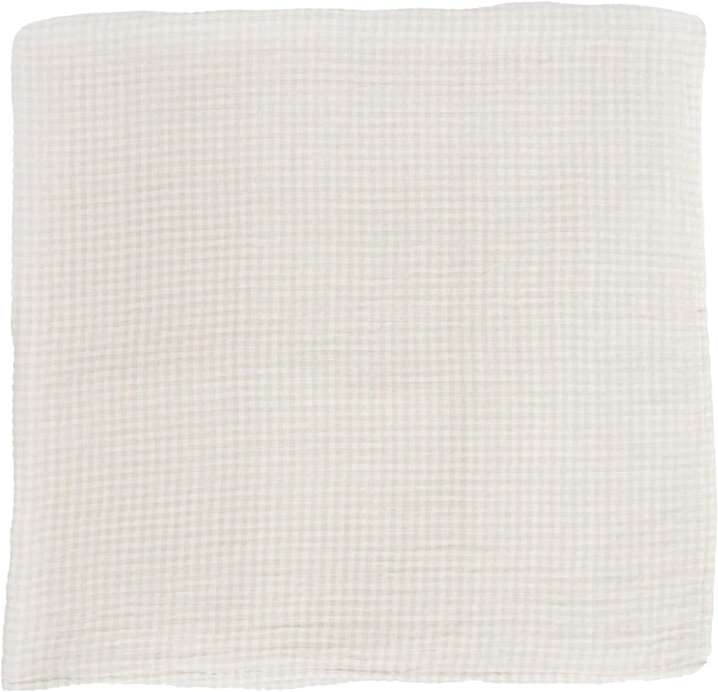 Unicorn Premium Cotton Swaddle Baby Blanket | Breathable Fabric | for swaddling, Play, Nursing & More (Tan Gingham)